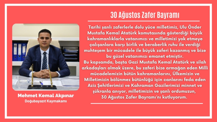 Doğubayazıt Kaymakamı Mehmet Kemal Akpınar