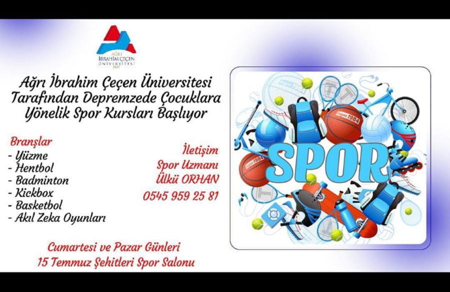 AİÇÜ’de Depremzede Çocuklara Yönelik Spor Kursları Düzenlenecek