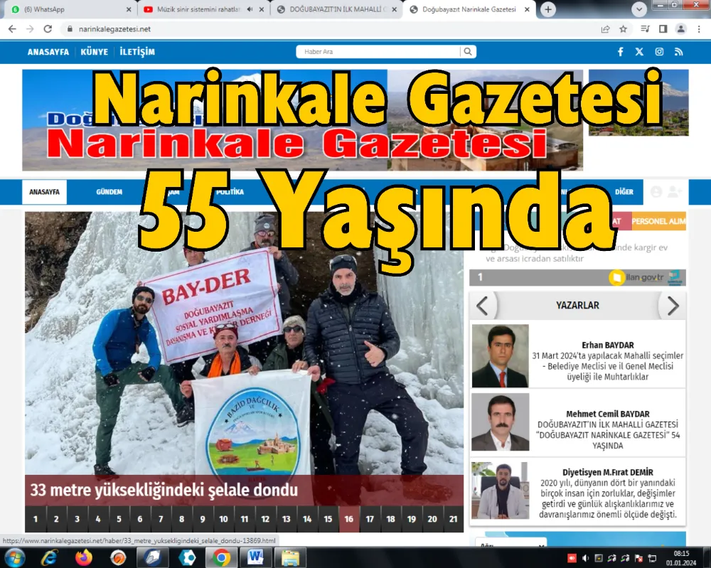 “DOĞUBAYAZIT NARİNKALE GAZETESİ” 55 YAŞINDA 
