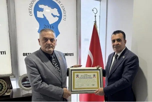 MAZOB Başkanı Kılıç’tan OGC Başkanı Aydın’a Şeref Belgesi