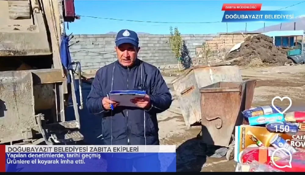 Doğubayazıt Belediyesi denetimleri sürüyor- Son kulanma tarihi geçmiş ürünler imha ediliyor 