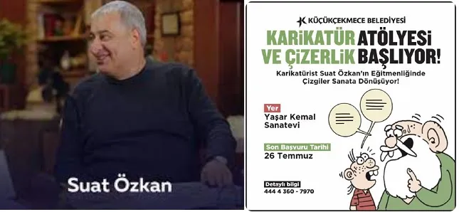 Usta Karikatürist Suat Özkan ile Küçükçekmece’de çizgiler ve mizah bir araya geliyor