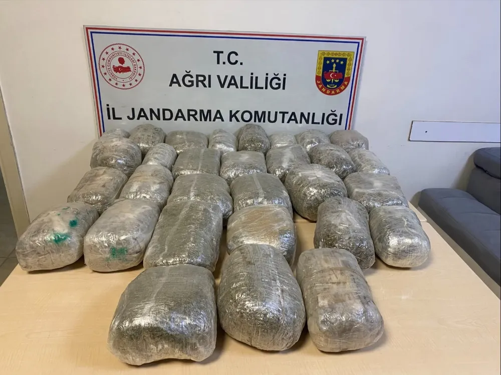 32 kilogram esrar ele geçirildi