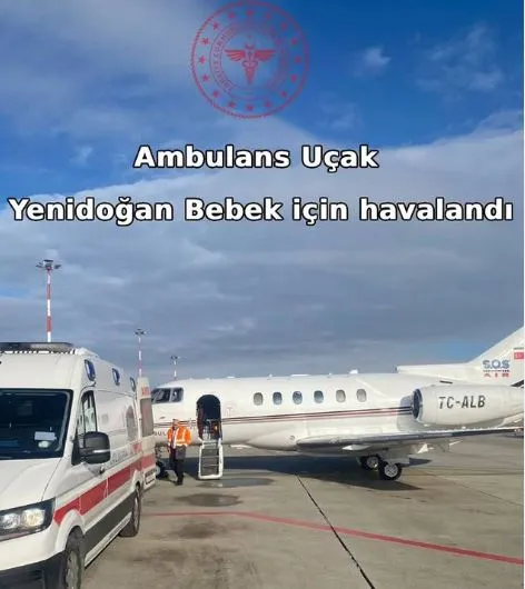 Ağrı Eğitim ve Araştırma Hastanesi’nde dünyaya gelen bebek Ambulans Uçakla Elazığ