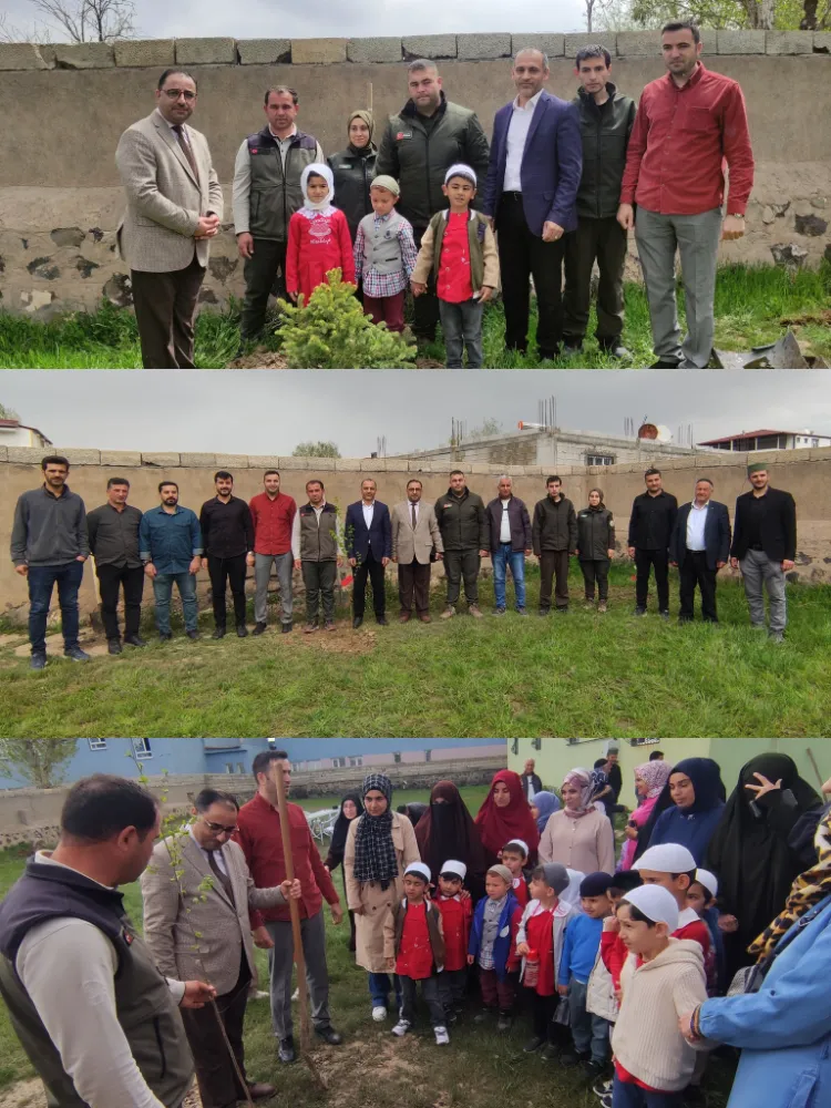 Yeni Mahalle Camii bahçesinde fidan dikim etkinliği