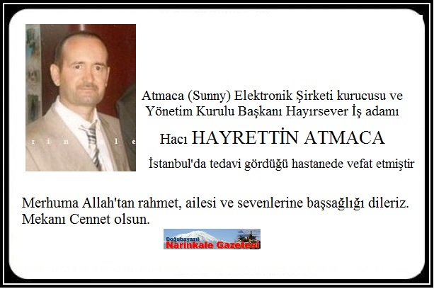 Hayrettin Atmaca vefat etti